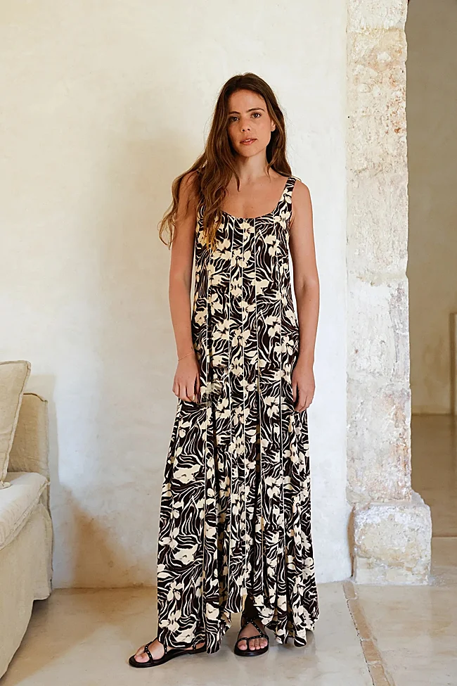 Robe imprimée midi (89,95 euros)