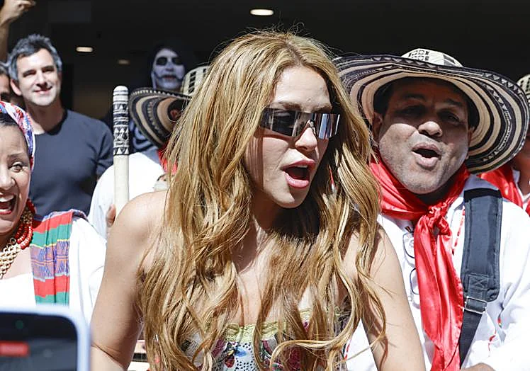 Shakira à son arrivée à Madrid.