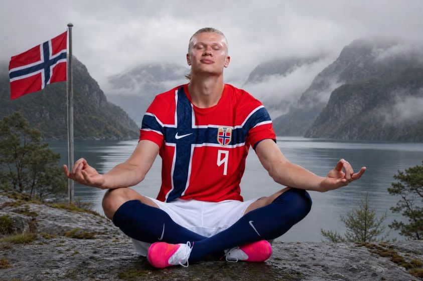 Le footballeur Haaland montre que la méditation est pour tout le monde